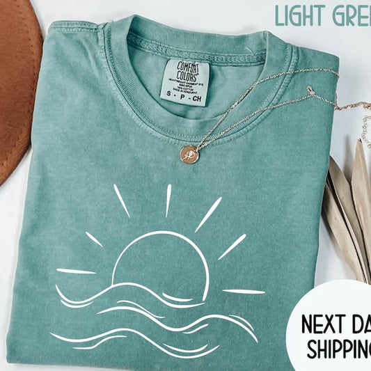 Comfort Colors® Sun T-Shirt, Summer Shirt, Beach Shirts, Sunhine T-Shirt, Gift For Woman, Boho Sun Shirt, Sun Shirt